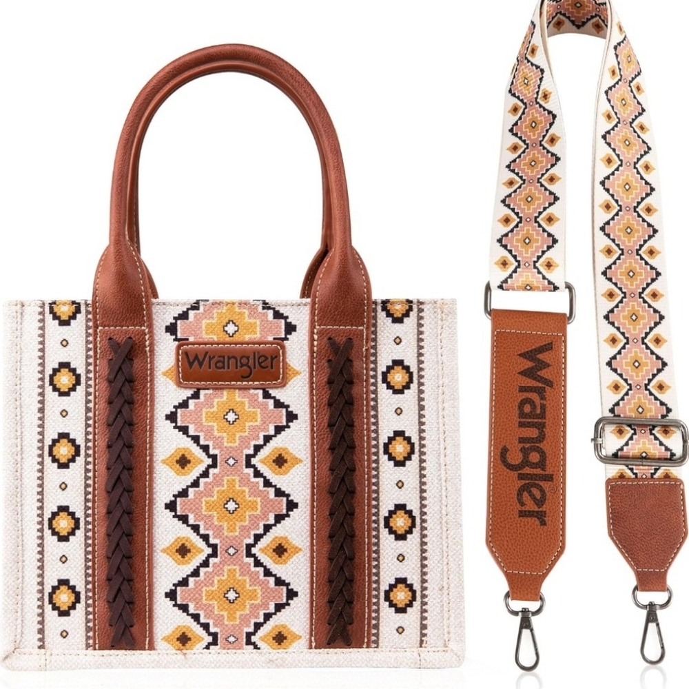 Women's Wrangler Aztec Boho Shoulder Tote Bag Purse NWT - Picture 3 of 11